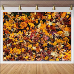 Lofaris Vibrant Autumn Leaves Photography Backdrop Natural Seasonal Background for Studio Portrait and Photoshoot