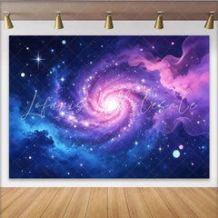 Lofaris Vibrant Blue Purple Galaxy Photography Backdrop Starry Cosmic Background for Studio Photoshoot and Party Decor