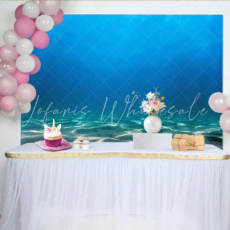 Lofaris Vibrant Blue Underwater Photography Backdrop Sandy Ocean Floor Studio Background for Professional Photoshoot