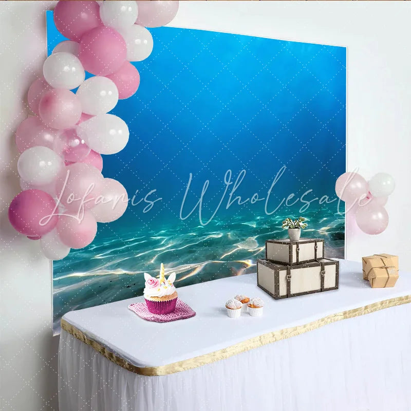 Lofaris Vibrant Blue Underwater Photography Backdrop Sandy Ocean Floor Studio Background for Professional Photoshoot