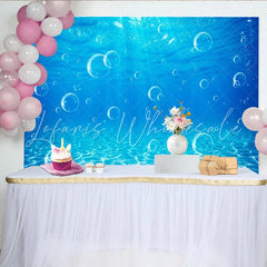 Lofaris Vibrant Blue Underwater Photography Backdrop with Bubbles Ocean Theme Background for Studio Photoshoot and Party Decor