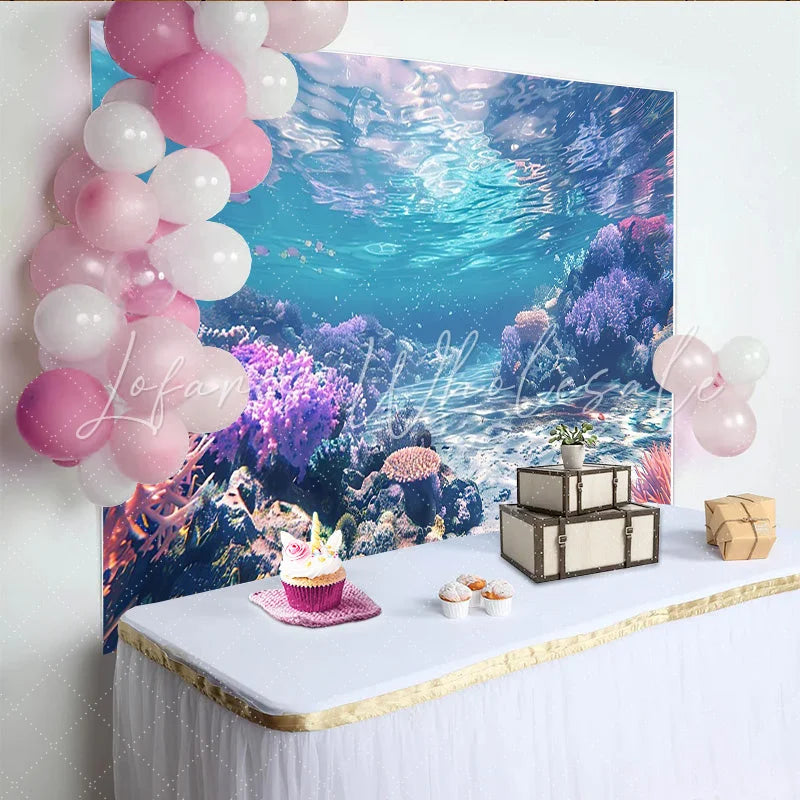 Lofaris Vibrant Coral Reef Underwater Photography Backdrop Beautiful Ocean Scene Background for Studio Photoshoot
