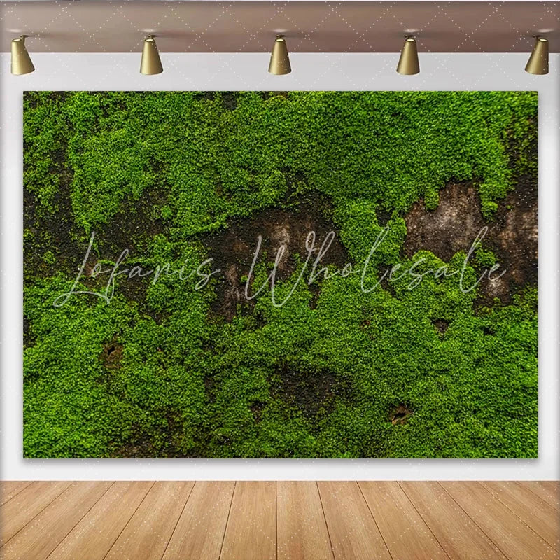 Lofaris Vibrant Green Moss Texture Photography Backdrop Natural Organic Background for Studio Portrait and Photoshoot