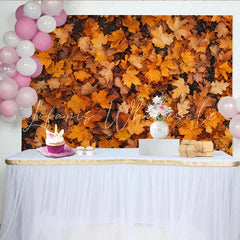 Lofaris Vibrant Orange Yellow Autumn Leaf Photography Backdrop Natural Fall Foliage Background for Seasonal Photoshoots and Studio