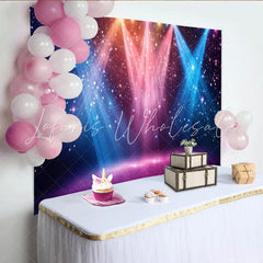 Lofaris Vibrant Stage Spotlight Photography Backdrop with Glitter and Sparkling Lights Dynamic Party Background for Photoshoot