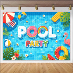 Lofaris Vibrant Summer Pool Party Photography Backdrop Fun Photo Booth Background for Event Decor and Photoshoot