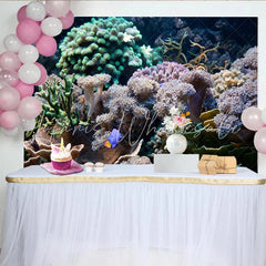 Lofaris Vibrant Underwater Coral Reef Photography Backdrop with Diverse Marine Life Ocean Theme Studio Background for Professional