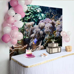 Lofaris Vibrant Underwater Coral Reef Photography Backdrop with Diverse Marine Life Ocean Theme Studio Background for Professional
