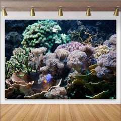 Lofaris Vibrant Underwater Coral Reef Photography Backdrop with Diverse Marine Life Ocean Theme Studio Background for Professional