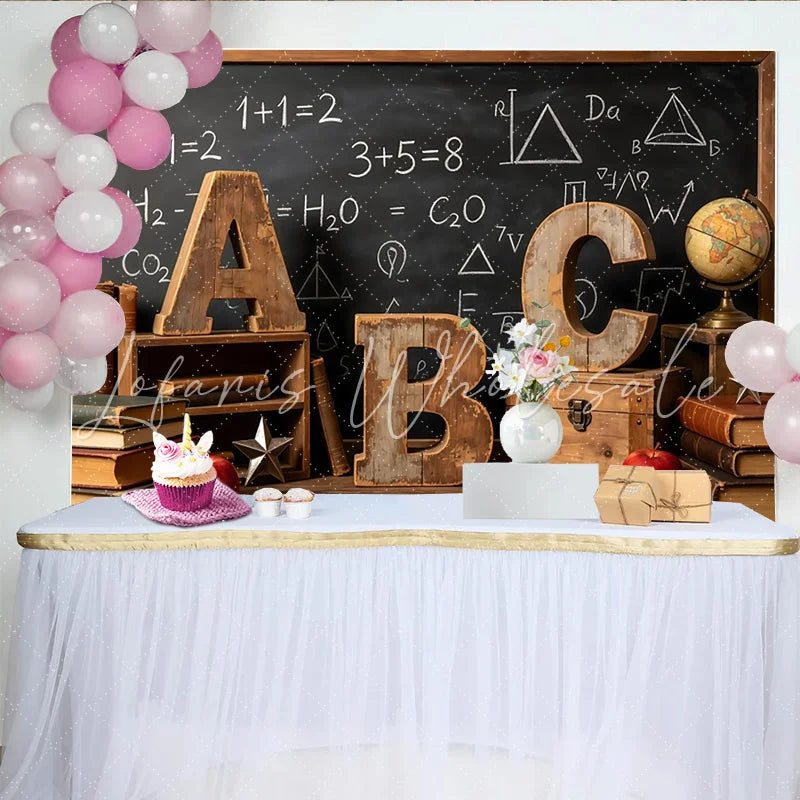 Lofaris Vintage Classroom Back To School Backdrop with ABC Letters Educational Photography Background for School Events