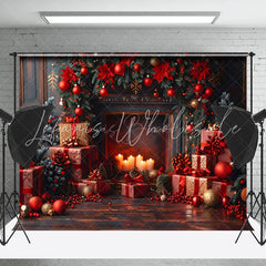 Lofaris Vintage Wall Blurry Candlelight Christmas Backdrop