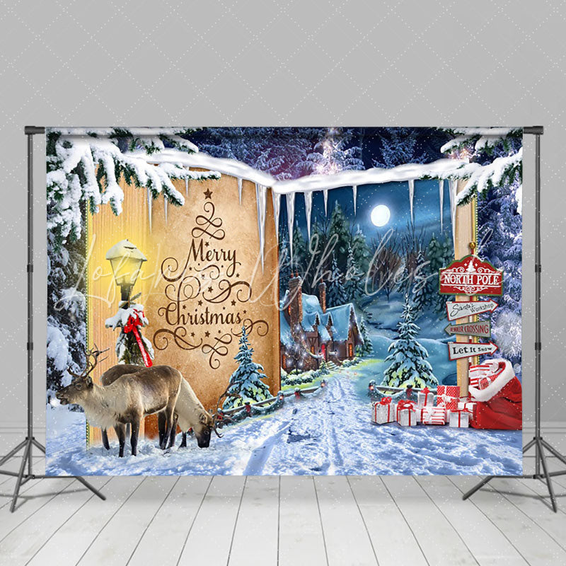 Lofaris Wild Field Signpost Story Book Christmas Backdrop