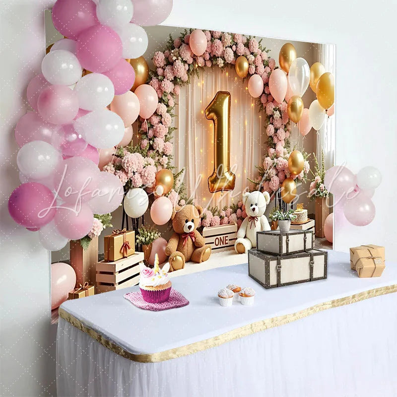 Lofaris Wild One Safari Balloon Garland Birthday Backdrop Jungle Animal and Forest Leaves Background for Boys