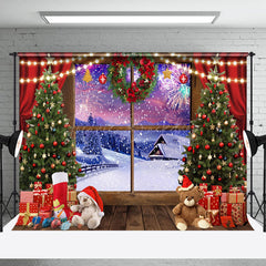 Lofaris Winter Sunset Xmas Gifts Decor Christmas Backdrop