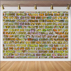 Lofaris Yellow and Green Street Graffiti Brick Wall Backdrop Hip Hop Art Urban Photography Studio Background