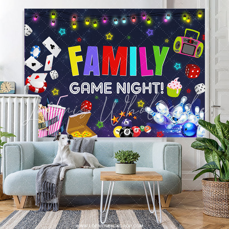 Lofaris Lovely Family Game Night Happy Birthday Backdrop
