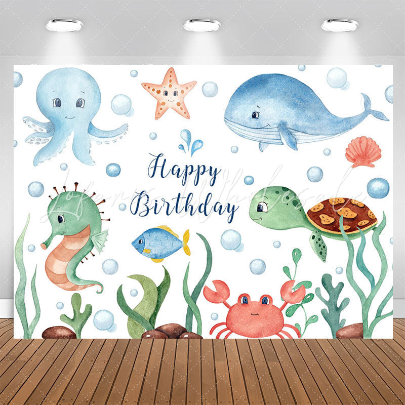 Lofaris Lovely Fishes Undersea Theme Birthday Party Backdrop