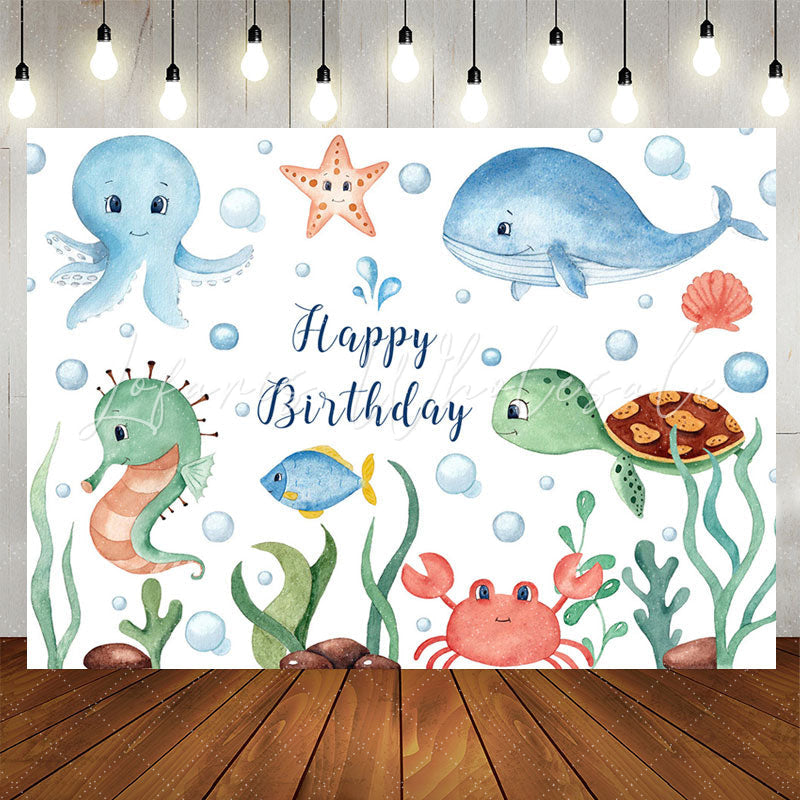 Lofaris Lovely Fishes Undersea Theme Birthday Party Backdrop