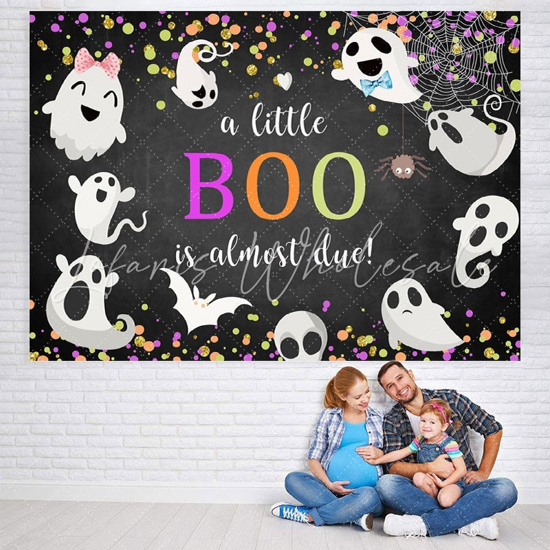 Lofaris Lovely Ghosts Halloween Themed Baby Shower Backdrop