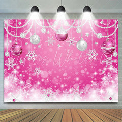 Lofaris Lovely Pink Snowflake Christmas Ball Holiday Backdrop