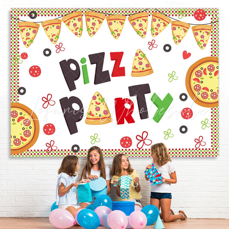 Lofaris Lovely Tomato Pizza Party Themed Birthday Backdrop