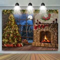 Lofaris Lovely Warm Christmas Snowy Night Holiday Backdrop