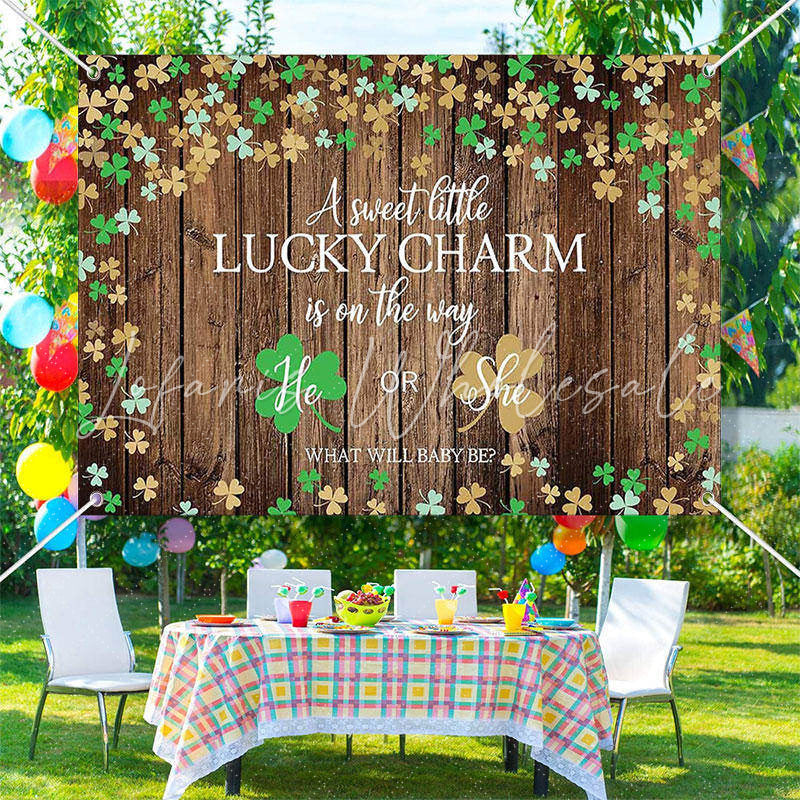 Lofaris Lucky Charm Clovers Wood Wall Baby Shower Backdrop