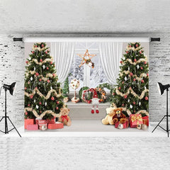 Lofaris Luxury Christmas Tree Bear Decor Backdrop