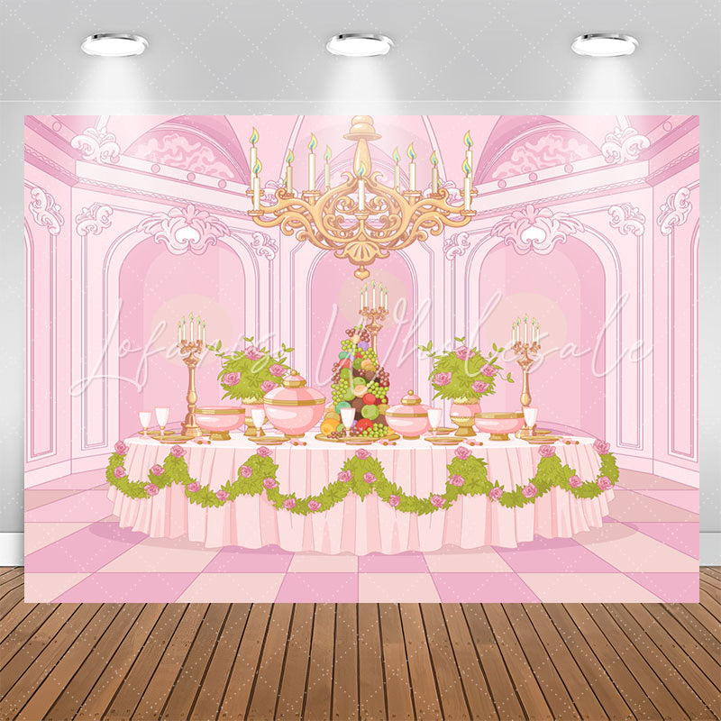 Lofaris Luxury Pink Palace Dining Table Floor Party Backdrop