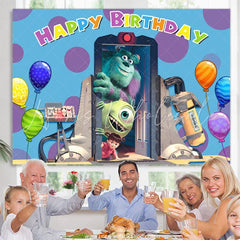 Lofaris Machine Door Monster Balloons Birthday Party Backdrop