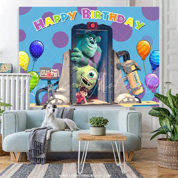 Lofaris Machine Door Monster Balloons Birthday Party Backdrop