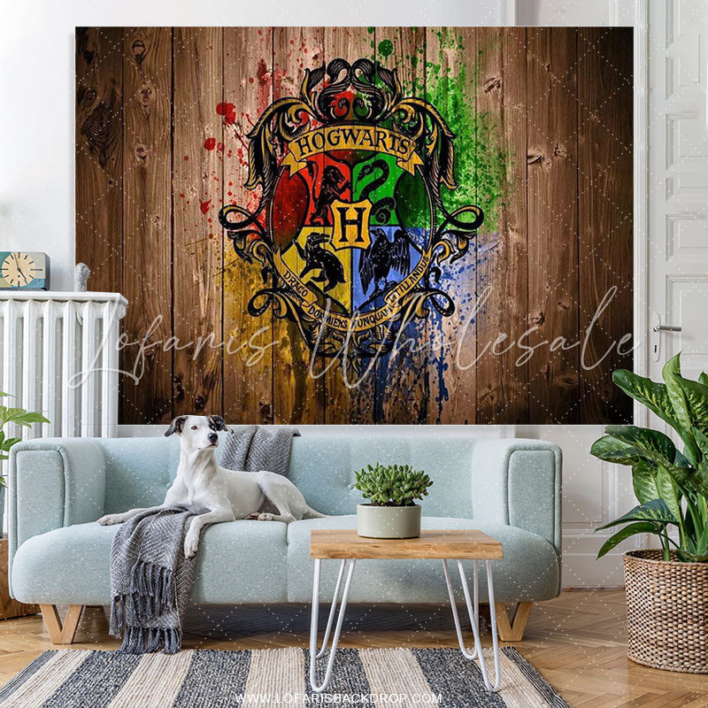 Lofaris Magic School Wood Photography Boy Birthday Party Backdrop