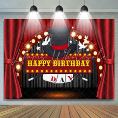 Lofaris Magical Card Dove Stage Theme Happy Birthday Backdrop