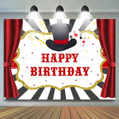 Lofaris Magical Cards Curtain Themed Happy Birthday Backdrop