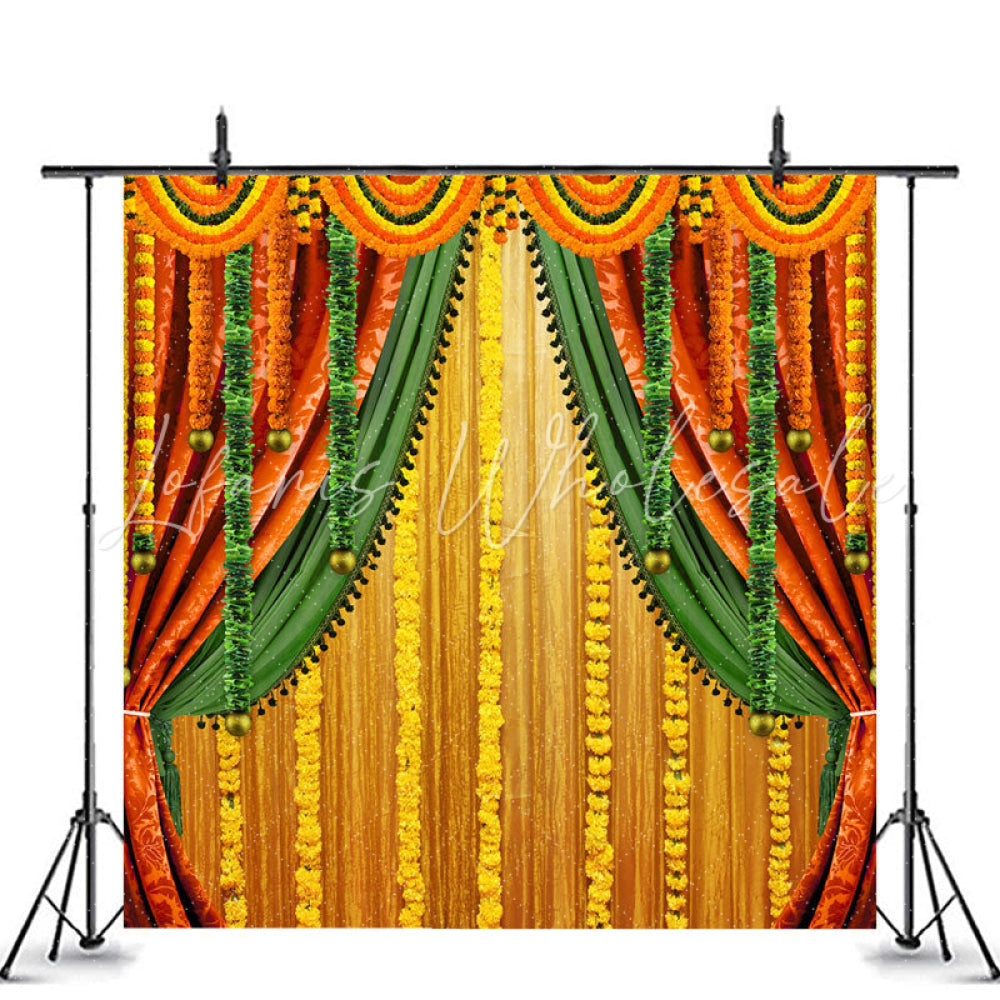 Lofaris Marigold streamer Indian Macrame Wedding Backdrop