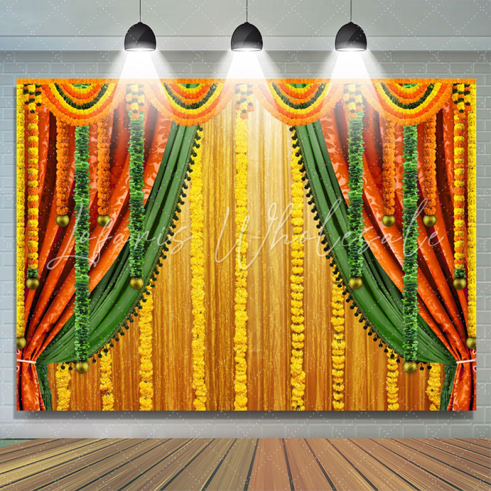 Lofaris Marigold streamer Indian Macrame Wedding Backdrop