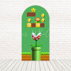 Mario Games Party Arch Backdrop for Fun-Filled Gaming Event Celebrations