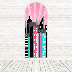 Marvel Skyline Comic Universe Style Arch Backdrop For Hero Themed Fun