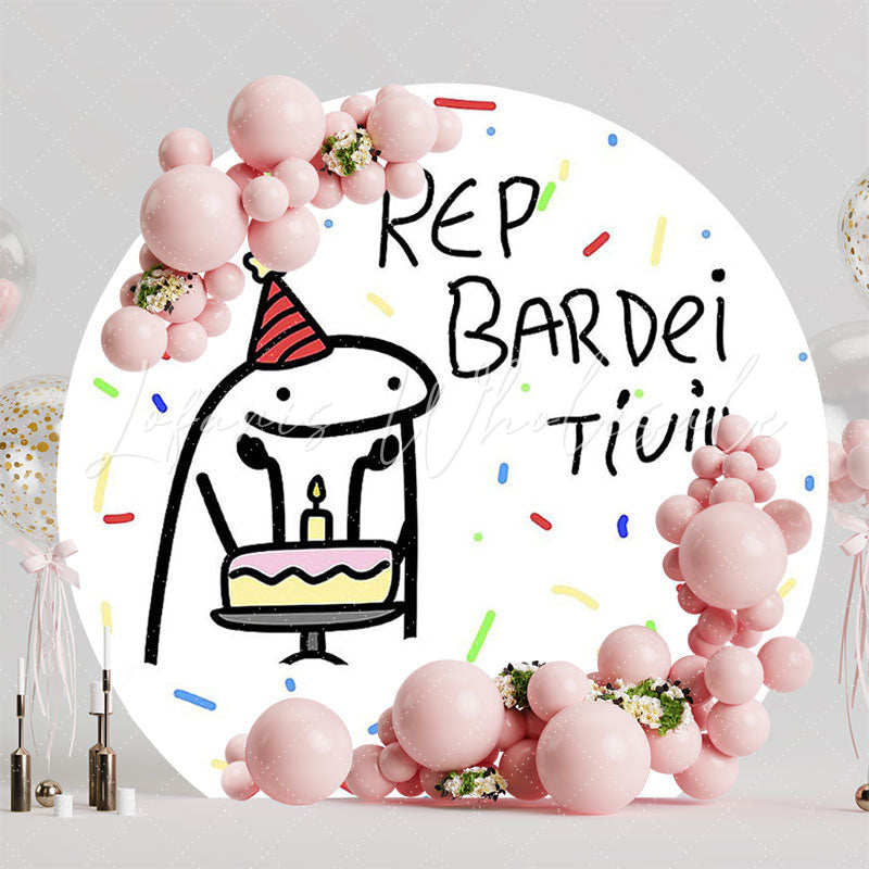 Meme Rep Bardei Tiuiu Round Backdrop for Fun Party