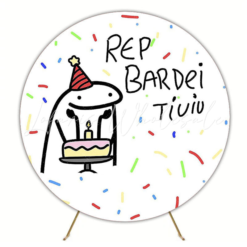 Meme Rep Bardei Tiuiu Round Backdrop for Fun Party