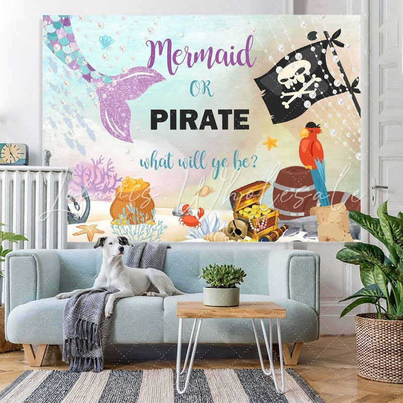 Lofaris Mermaid or Pirate Baby Shower Photoshoot backgruond