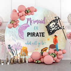 Lofaris Mermaid Or Pirate Circle Gender Reveal Backdrop
