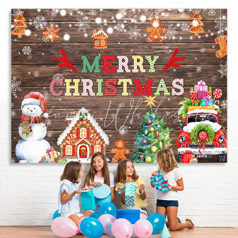 Lofaris Merry Christmas Celebration Wooden Photoshoot Backdrops for Party