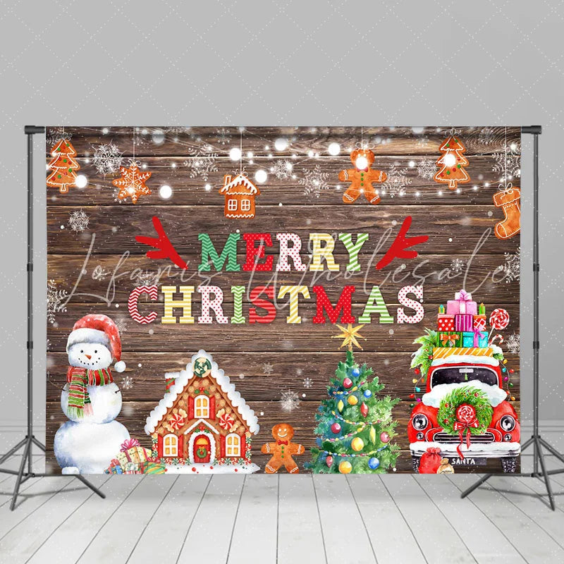 Lofaris Merry Christmas Celebration Wooden Photoshoot Backdrops for Party
