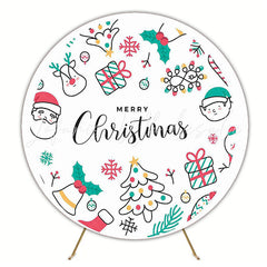 Merry Christmas Round Backdrop for Holiday Celebration