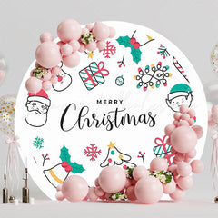 Merry Christmas Round Backdrop for Holiday Celebration