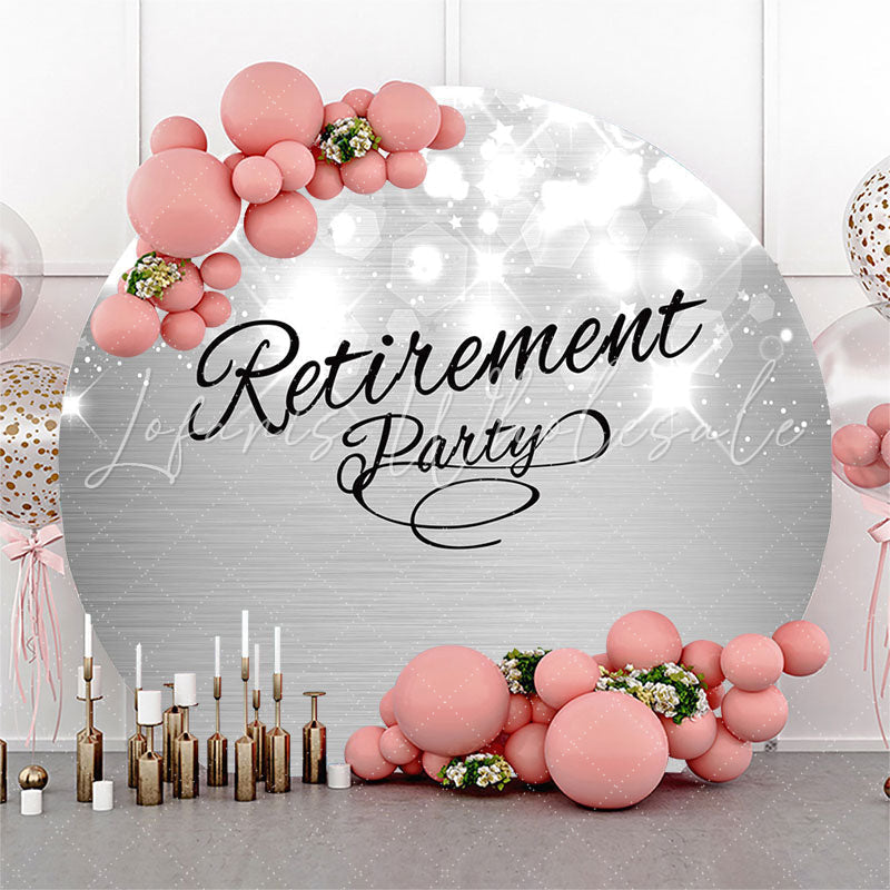Lofaris Metal Texture Glitter Bokeh Circle Retirement Backdrop