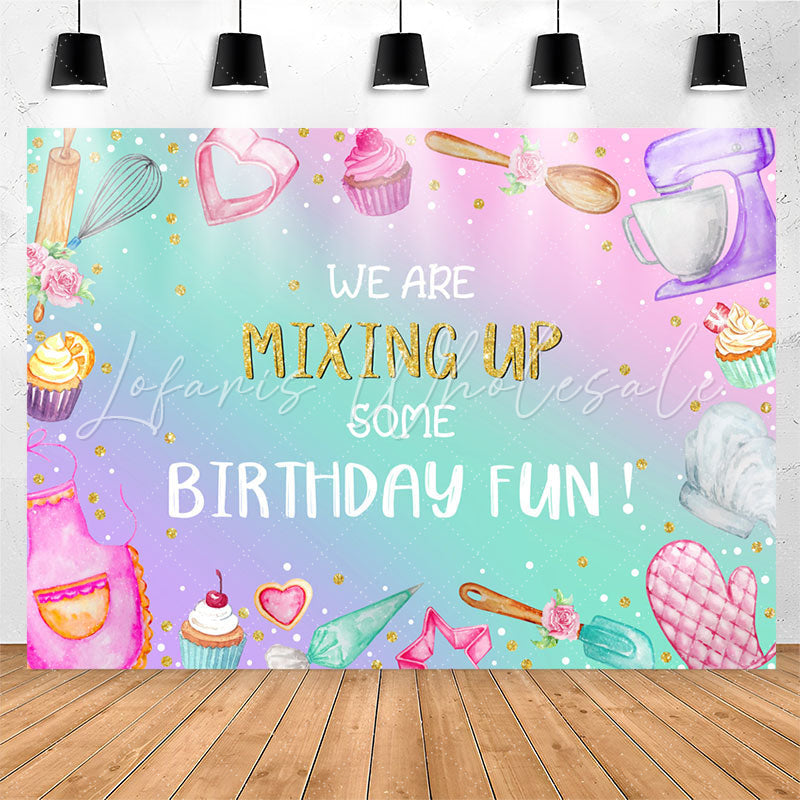 Lofaris Mixing Up Pink Purple Gradient Cake Smash Backdrop