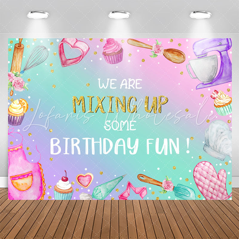 Lofaris Mixing Up Pink Purple Gradient Cake Smash Backdrop