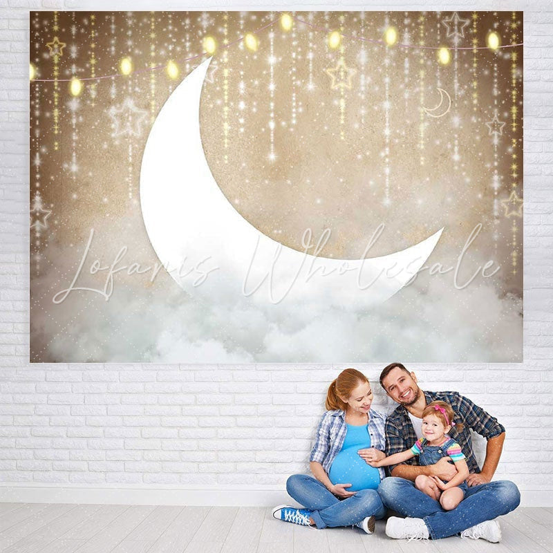 Lofaris Star Moon Clouds Party Baby Shower Backdrop